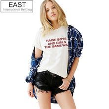 EAST KNITTING H923 New Summer Letters Print T Shirt Women Punk Raise Boys And Girls The Same Way Printed Casual T-Shirts Tees